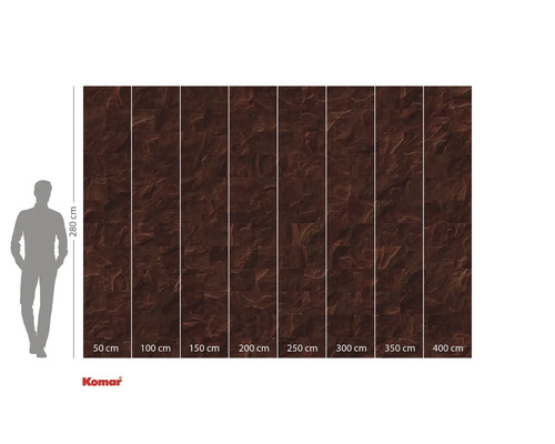 Komar fotobehang met steenmotief, 280 cm hoog en verkrijgbaar in breedtes van 50 cm tot 400 cm.