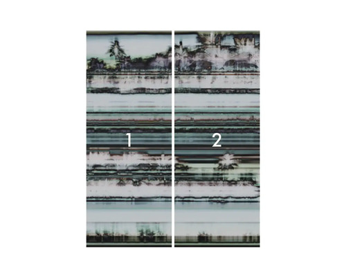 Twee banen van het behang met landschapmotief