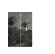 Tweedelig behang met palmmotief
