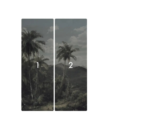 Tweedelig behang met palmmotief