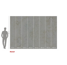 Fotobehang met stippen- en golfpatroon en maataanduidingen