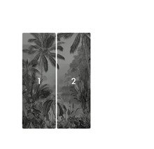 Muurdecoratie met jungle motief, bestaande uit twee delen.