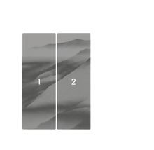 Tweedelig wandpaneel met bergmotief