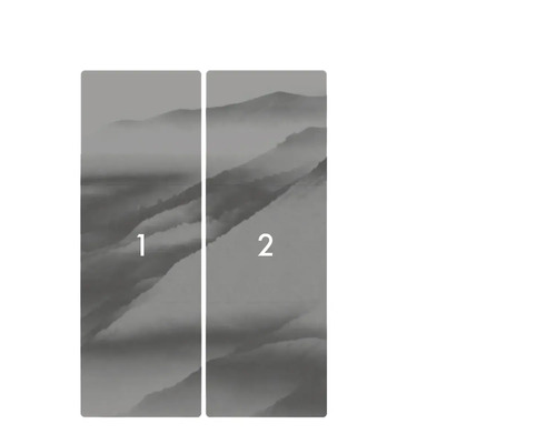 Tweedelig wandpaneel met bergmotief