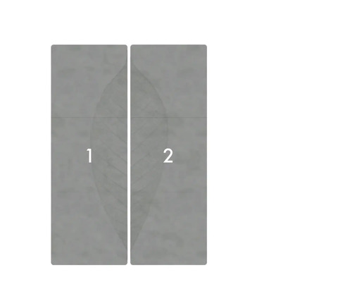 Tweeledig behang met bladeren motief