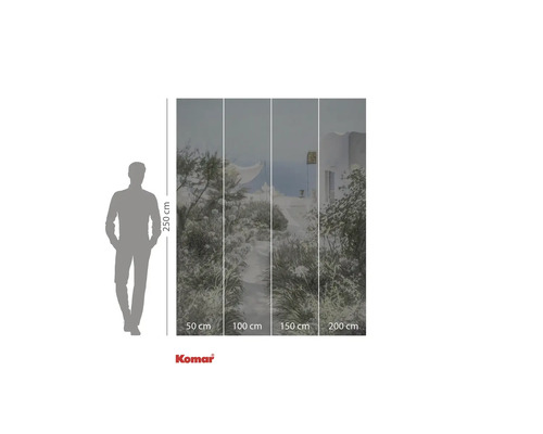 Komar fotobehang met mediterraan tuinmotief en maatvoering.