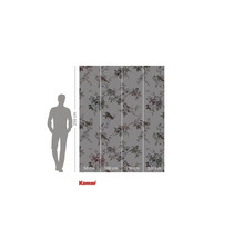 Komar fotobehang met bloemen- en vogelmotief in grijstinten