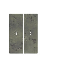 Fotobehang met bloemenpatroon, bestaande uit twee delen, genummerd 1 en 2.