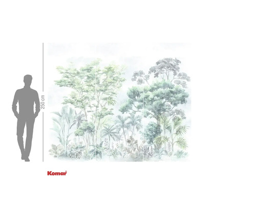 Komar fotobehang met jungle motief en maatindicatie