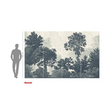 Fotobehang met bosmotief en maataanduidingen