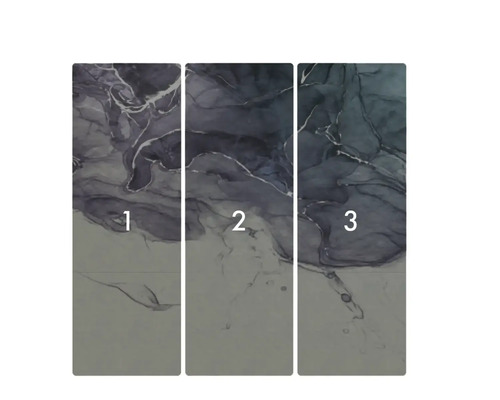 Drie banen behang met abstract patroon