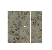 Behang met vogel- en plantmotief, driedelig.