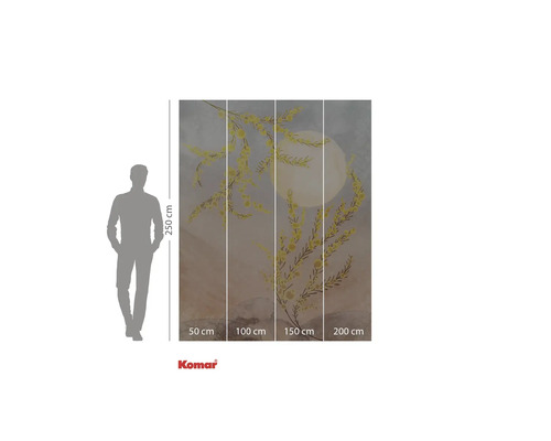 Komar fotobehang met gele bloemen en maan, 250 bij 200 centimeter