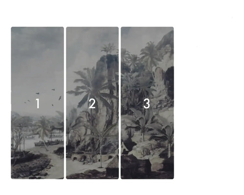 Driedelig fotobehang met landschapsmotief