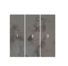 Driedelige muurschildering met een vrouw