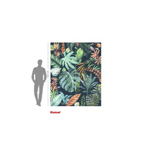 Fotobehang met plantmotieven en maataanduidingen