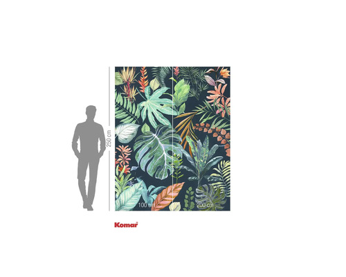 Fotobehang met plantmotieven en maataanduidingen