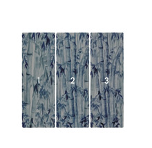 Driedelig fotobehang met bamboepatroon