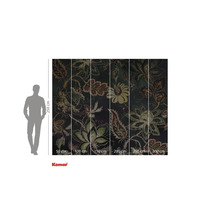 Fotobehang met bloemmotief en maatvoering.