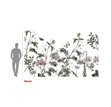 Fotobehang met bloemmotief en vlinders voor wanddecoratie