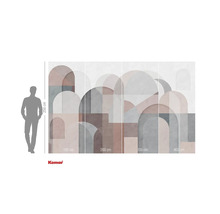 Komar fotobehang met abstract boogpatroon en maatvoering