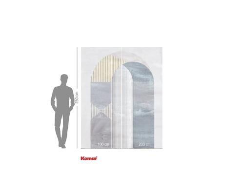 Komar Logo. Vliesbehang met abstract Arched design, hoogte 250 cm, breedte 300 cm.