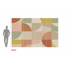 Fotobehang met geometrisch patroon en maataanduidingen