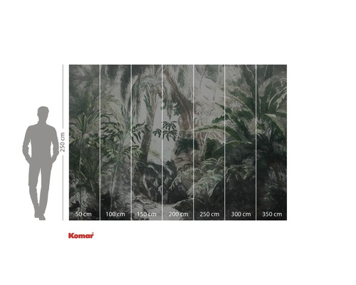 Fotobehang met jungle motief en maatindicaties