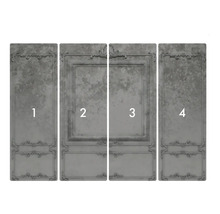 Vierdelig fotobehang met stucwerk ornamenten en frames