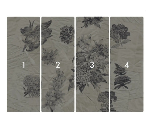 Vierdelig fotobehang met bloemmotief