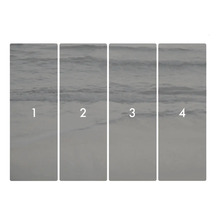 Fotobehang met zeethema, bestaande uit vier delen, genummerd van één tot vier.