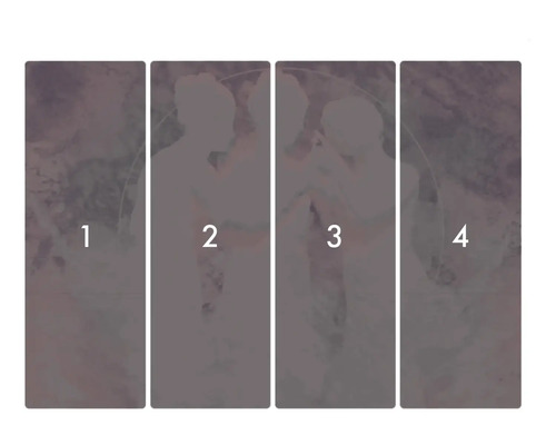 Vierdelige muurschildering met paarmotief