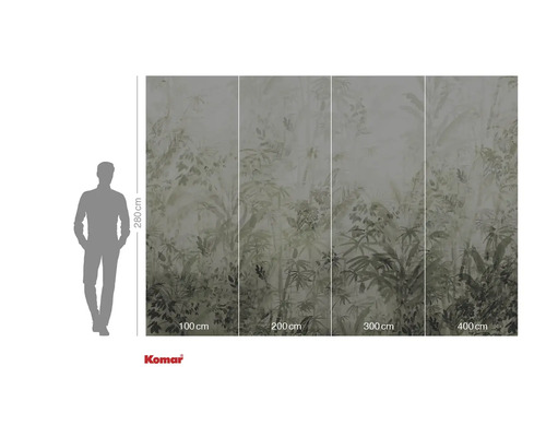 Fotobehang met jungle motief en maat aanduiding