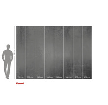 Komar fotobehang met betonlook en maataanduidingen