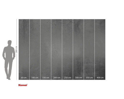 Komar fotobehang met betonlook en maataanduidingen