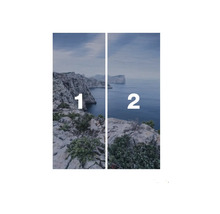 Tweeluik landschapsafbeelding met zeezicht en rotskust