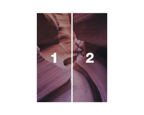 Deurposter met rotsformatie motief, tweedelig