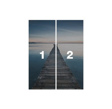 Fotobehang met steiger-motief, bestaande uit twee delen