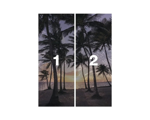 Tweedelig palmmotief voor deuren