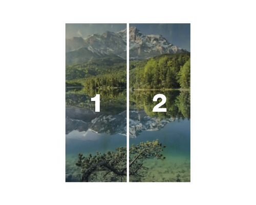 Dubbel fotobehang met bergmeermotief