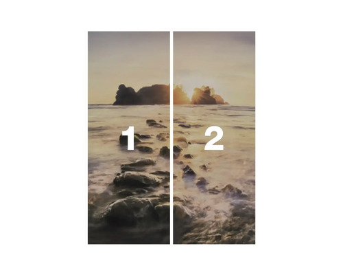 Tweedelig deurbehang met zeegezicht