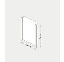 Producttekening van een wandkast, 40 bij 54 centimeter