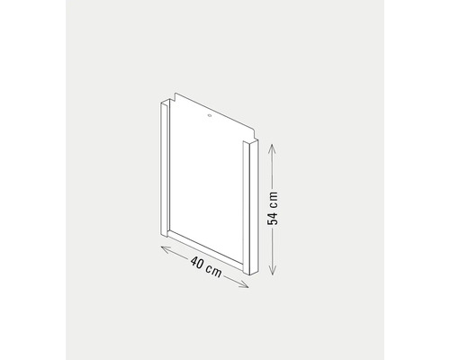 Producttekening van een wandkast, 40 bij 54 centimeter