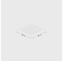 Vierkante douchemat met afmetingen 60 x 60 cm.