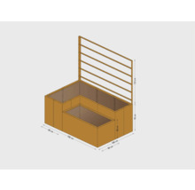 Verhoogde tuinbak met klimrek, afmetingen 150 x 100 x 113 cm