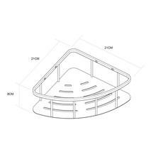 Hoekrek met afmetingen 21 x 21 x 8 cm