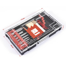 Pattfield houtboor set met verschillende maten in kunststof box