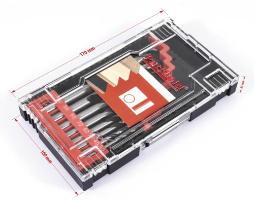 Pattfield houtboor set met verschillende maten in kunststof box
