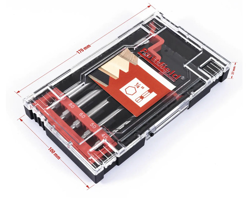 Parttfield zeskantbitset met de afmetingen 170 mm x 100 mm x 27 mm