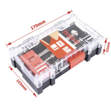 Pattfield boorbitset in transparante kunststof doos met maatindicaties